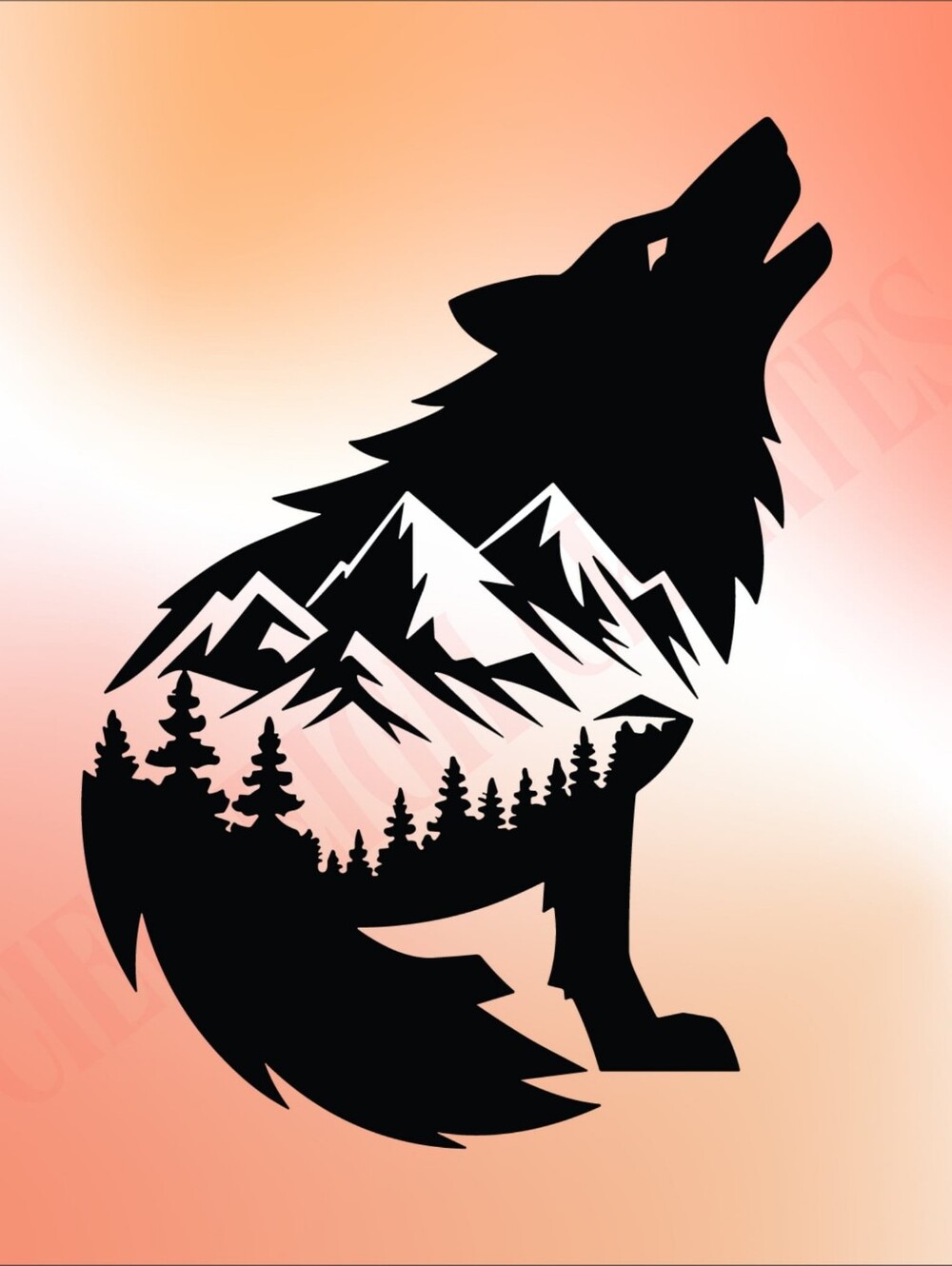 *2 for $20* Wolf Mountains Forest Vinyl decal  sticker Handcrafted
